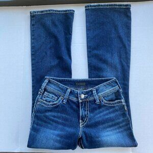 Silver Jeans Bootcut Blue Medium Wash Low Rise 27x30 Y2K Casual Denim Fit